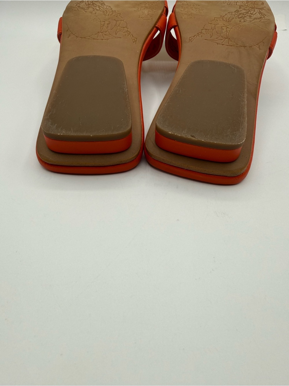 Franco Sarto Nalani Orange Embellished Slide Sandals Square Toe Flat Slip-On - Picture 10 of 17